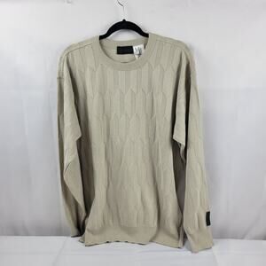 VTG Carlo Colucci Cable Knit Pullover Sweater Men's XL Taupe Beige Cream